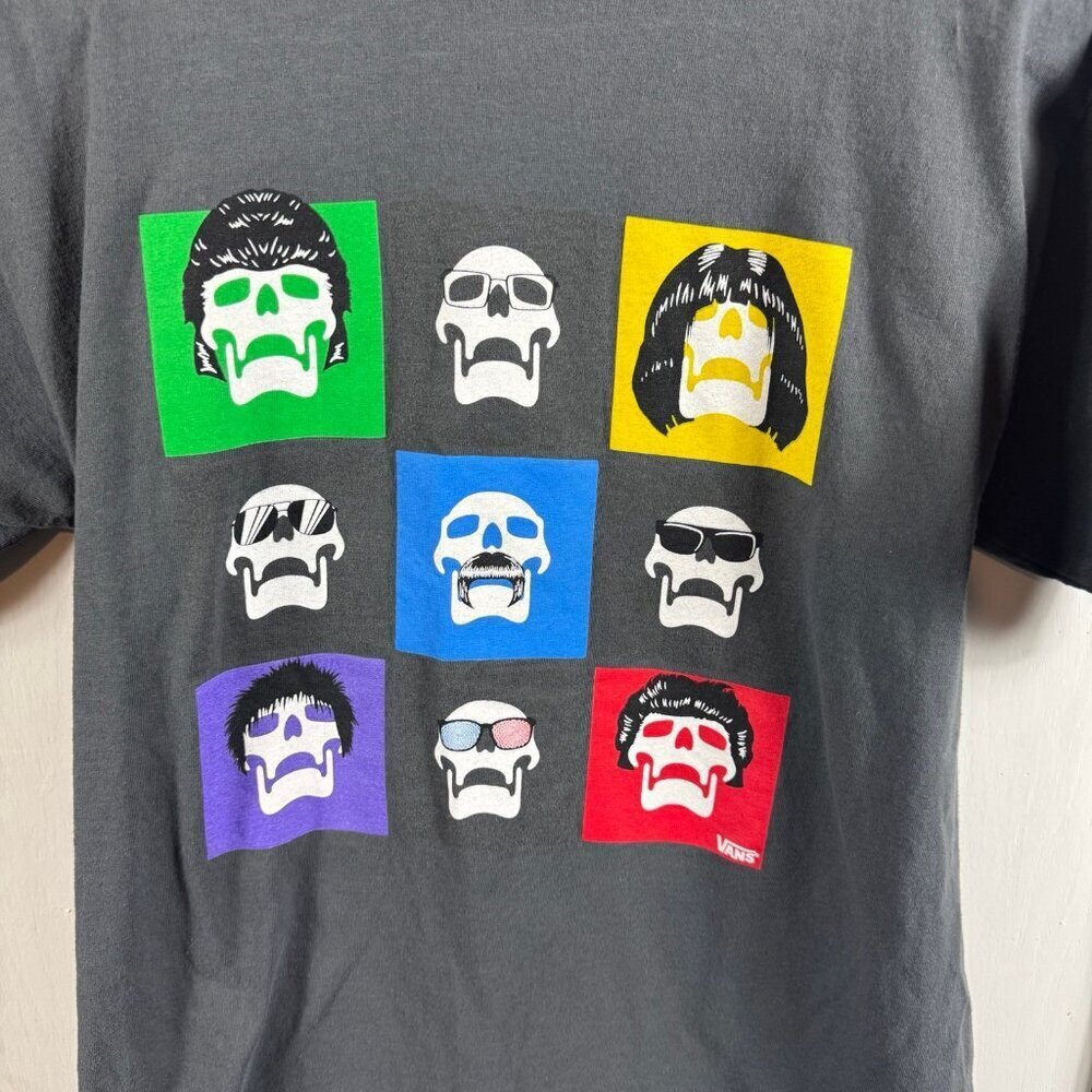 Vans colorful skull graphic print T-shirt.  Size medium - Picture 2 of 5